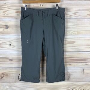 Eddie Bauer Travex Pants Womens 10 Gray Cropped Hiking Stretch Cargo Gorpcore